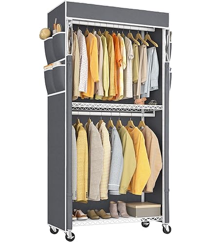 Amazon｜総耐荷重100kg 頑丈回転ハンガーラック カバー無し